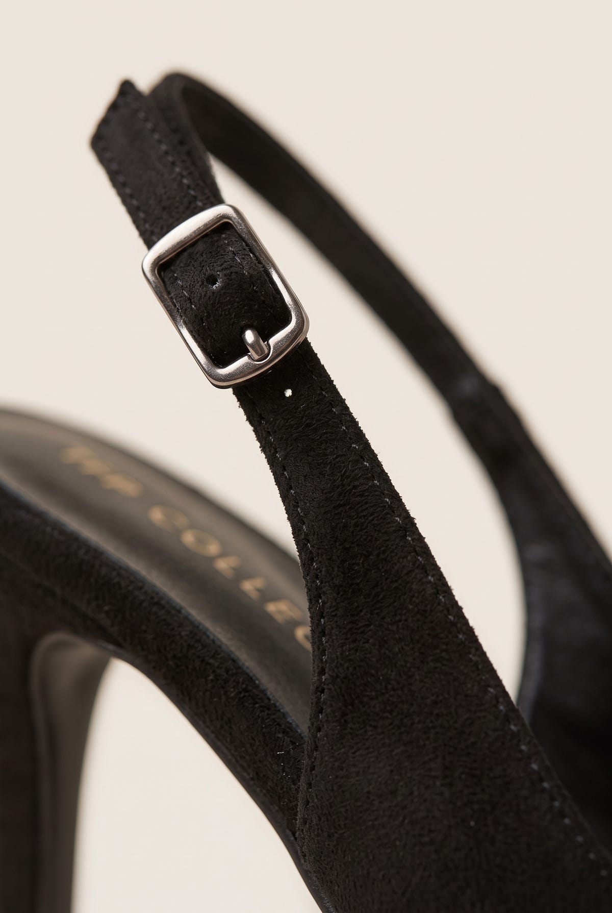 Γόβες στιλέτο Slingback μυτερές - Μαύρο Σουέντ
