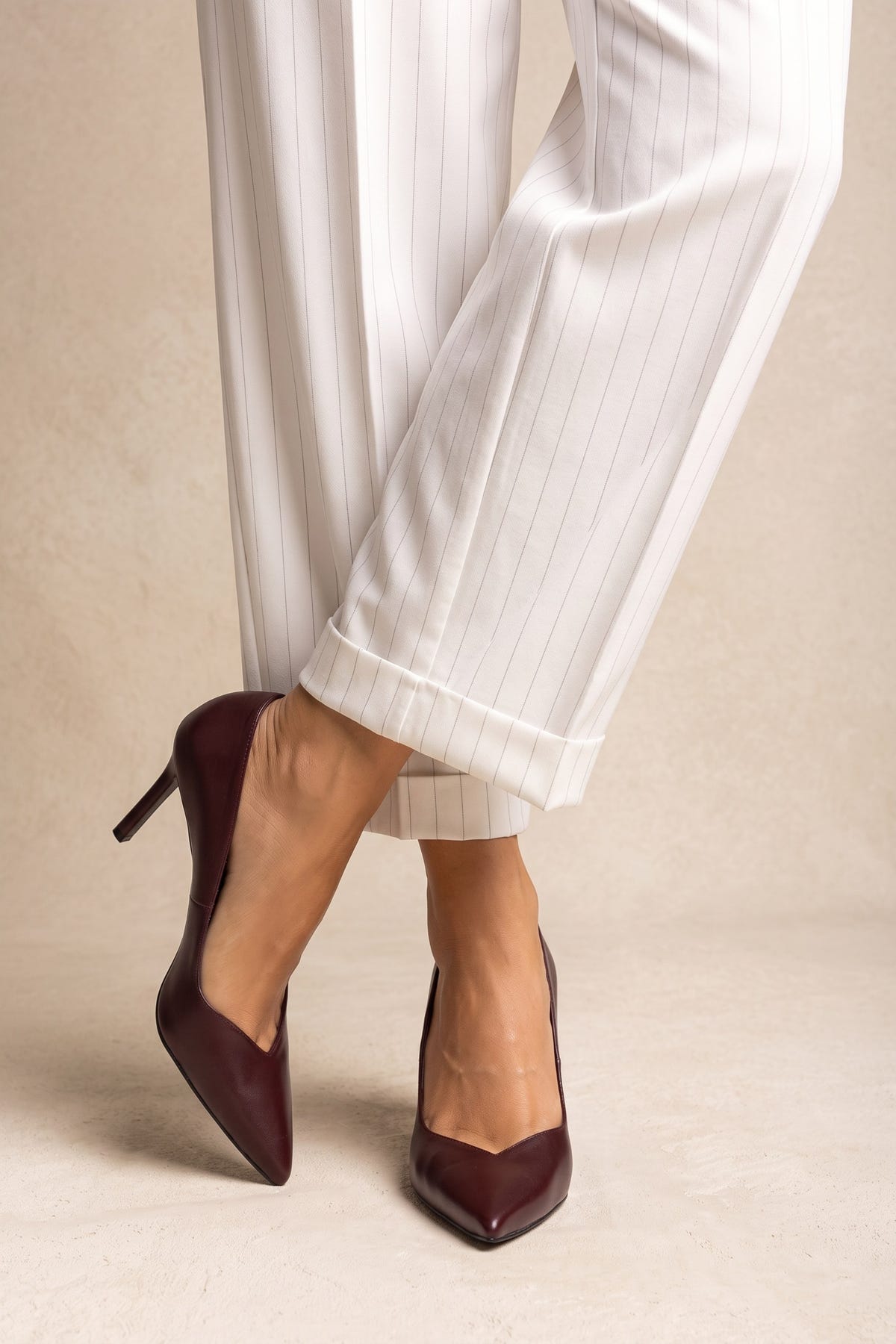 Stiletto Pumps Pointed Toe - Bordeaux Matte