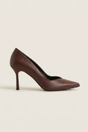 Stiletto Pumps Pointed Toe - Brown Matte