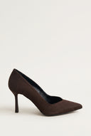 Stiletto Pumps Pointed Toe - Brown Suede
