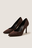 Stiletto Pumps Pointed Toe - Brown Suede