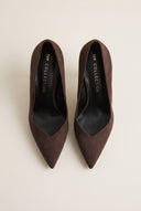 Stiletto Pumps Pointed Toe - Brown Suede