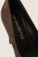 Stiletto Pumps Pointed Toe - Brown Suede