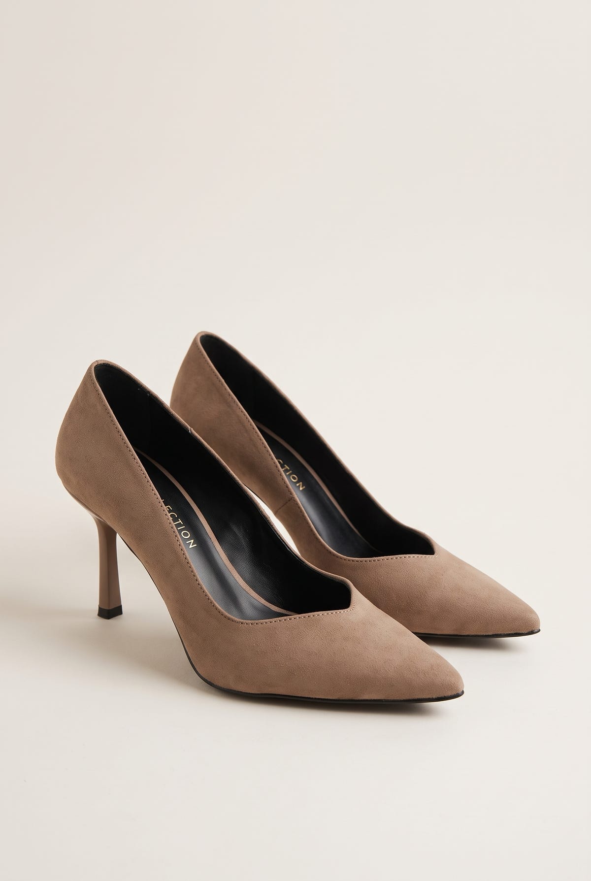 Stiletto Pumps Pointed Toe - Taupe Suede