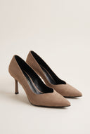 Stiletto Pumps Pointed Toe - Taupe Suede
