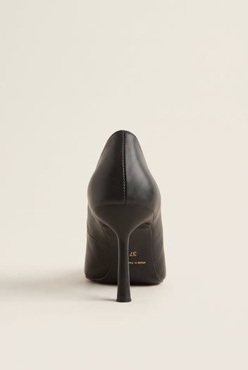 Stiletto Pumps Pointed Toe Scallop - Black Matte