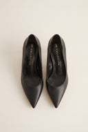 Stiletto Pumps Pointed Toe Scallop - Black Matte