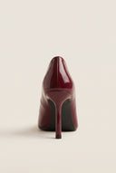 Stiletto Pumps Pointed Toe Scallop - Bordeaux Patent