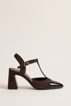 Chocolate Suede Patent