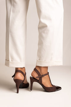 Chocolate Suede Patent