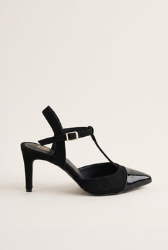 Black Suede Patent