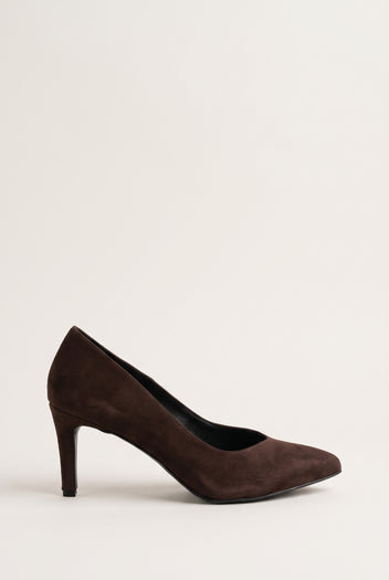 Stiletto Pumps Pointed Toe - Brown Suede