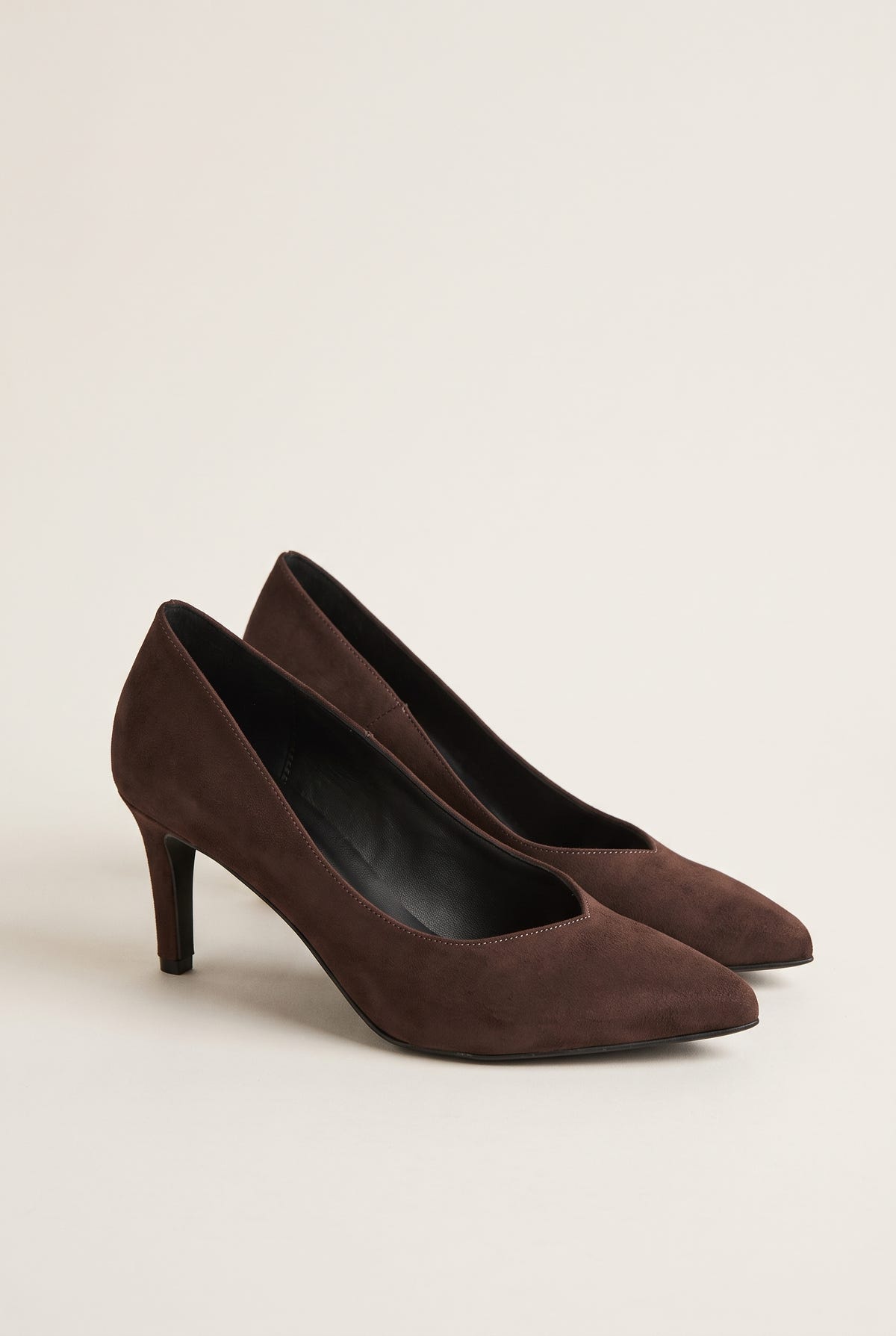 Stiletto Pumps Pointed Toe - Brown Suede