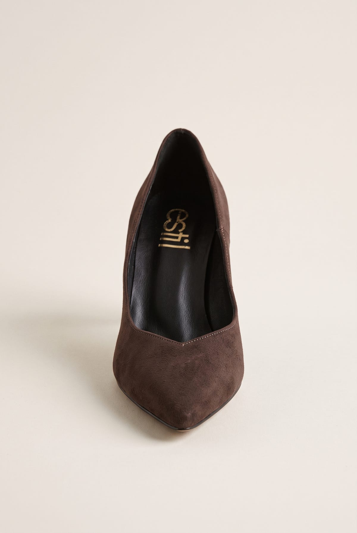 Stiletto Pumps Pointed Toe - Brown Suede