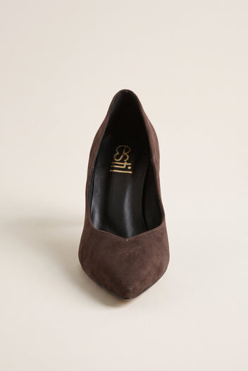 Stiletto Pumps Pointed Toe - Brown Suede