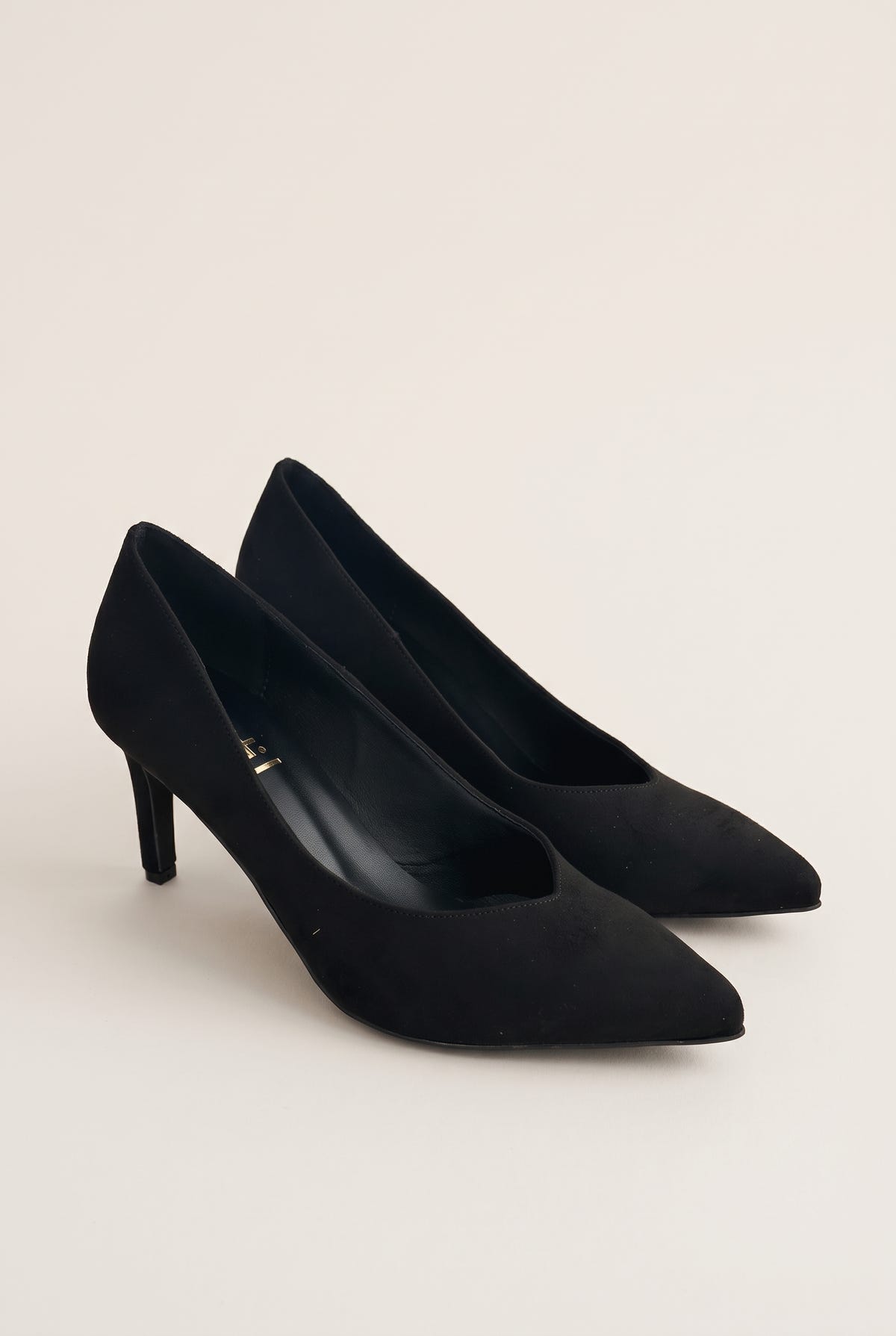 Stiletto Pumps Pointed Toe - Black Suede