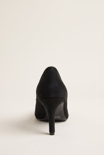 Stiletto Pumps Pointed Toe - Black Suede