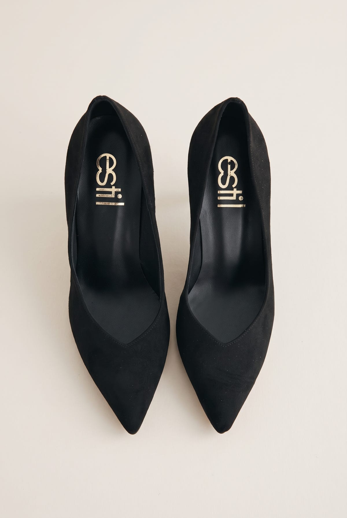 Stiletto Pumps Pointed Toe - Black Suede