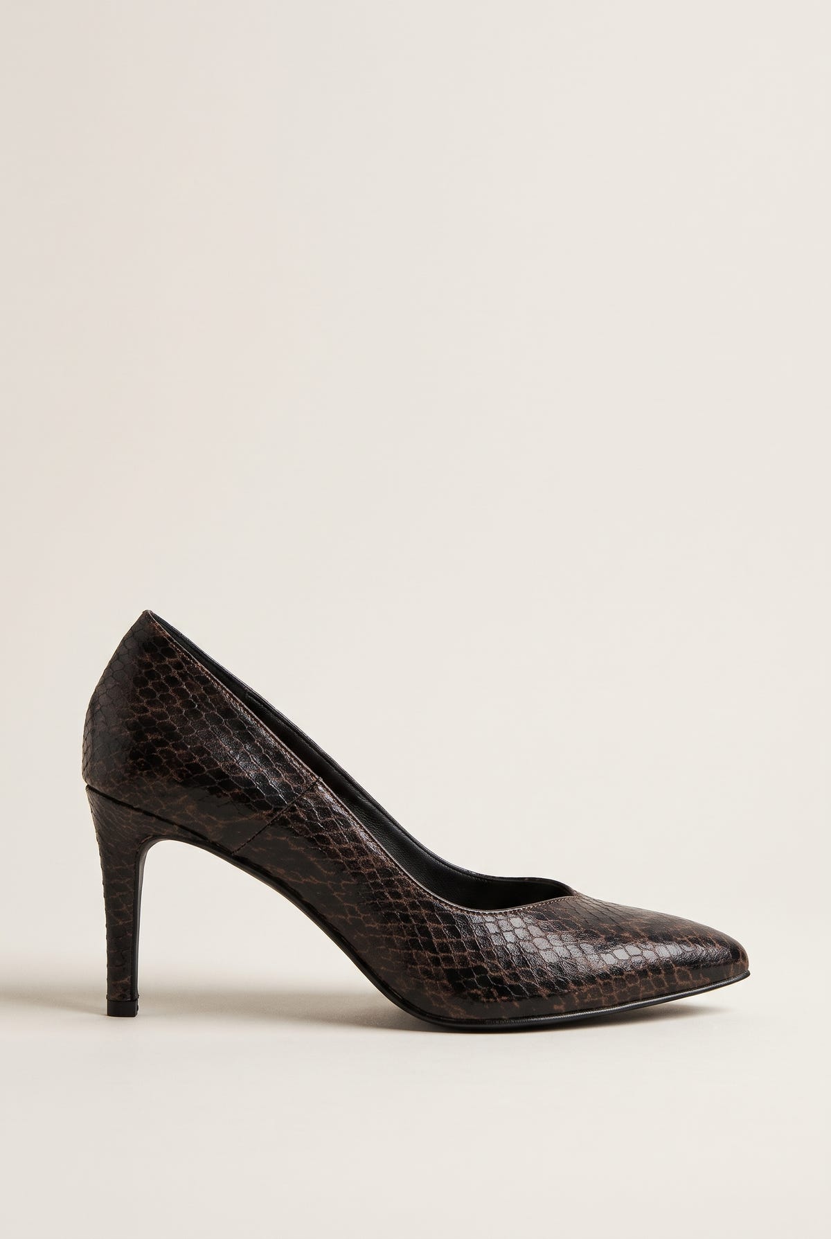 Stiletto Pumps Pointed Toe - Brown Snake Print