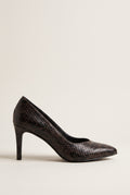 Stiletto Pumps Pointed Toe - Brown Snake Print