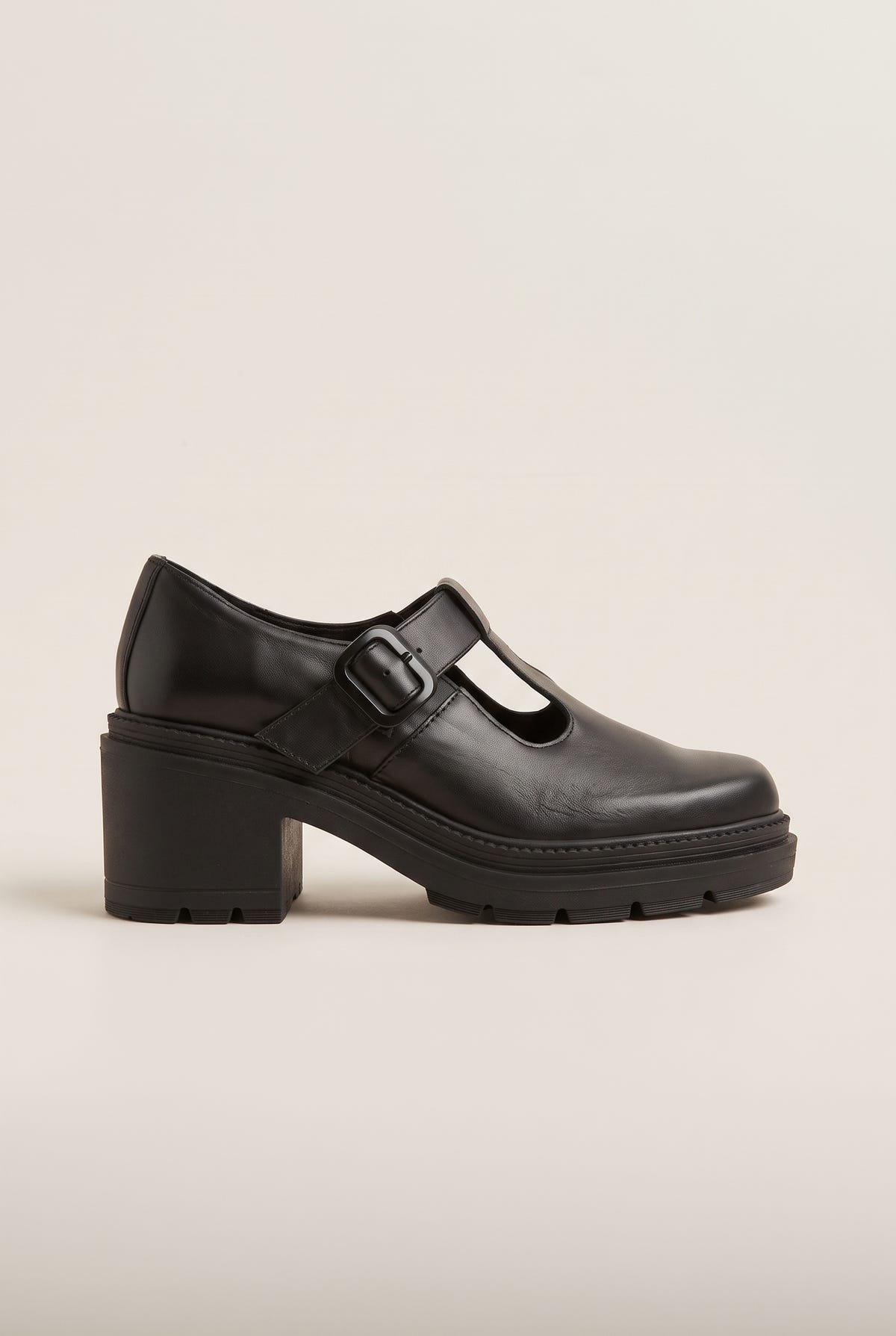 Mary Jane Pumps Chunky Sole - Black Matte