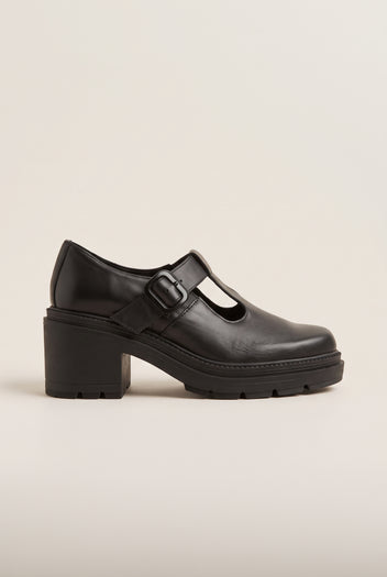 Mary Jane Pumps Chunky Sole - Black Matte