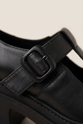 Mary Jane Pumps Chunky Sole - Black Matte