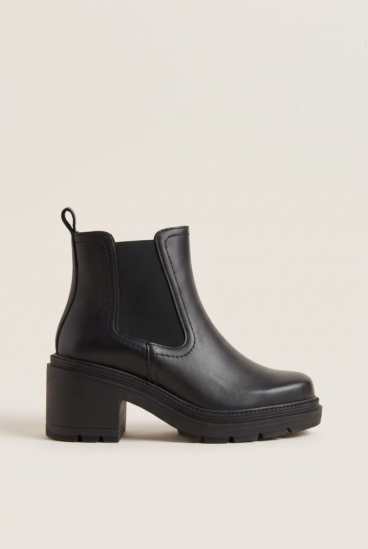 Chelsea Ankle Boots Block Heel - Black Matte