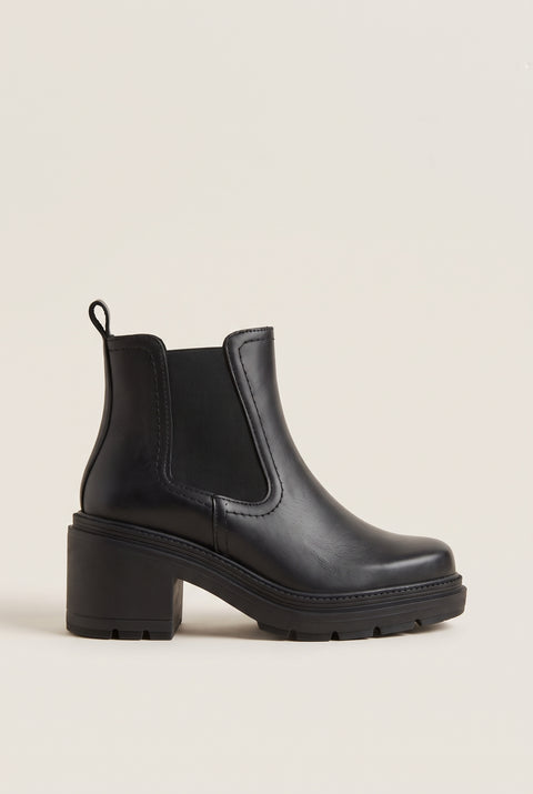 Chelsea Ankle Boots Block Heel - Black Matte