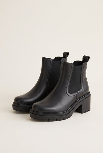 Chelsea Ankle Boots Block Heel - Black Matte