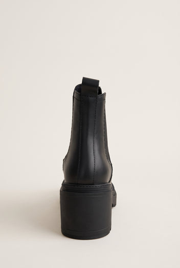 Chelsea Ankle Boots Block Heel - Black Matte