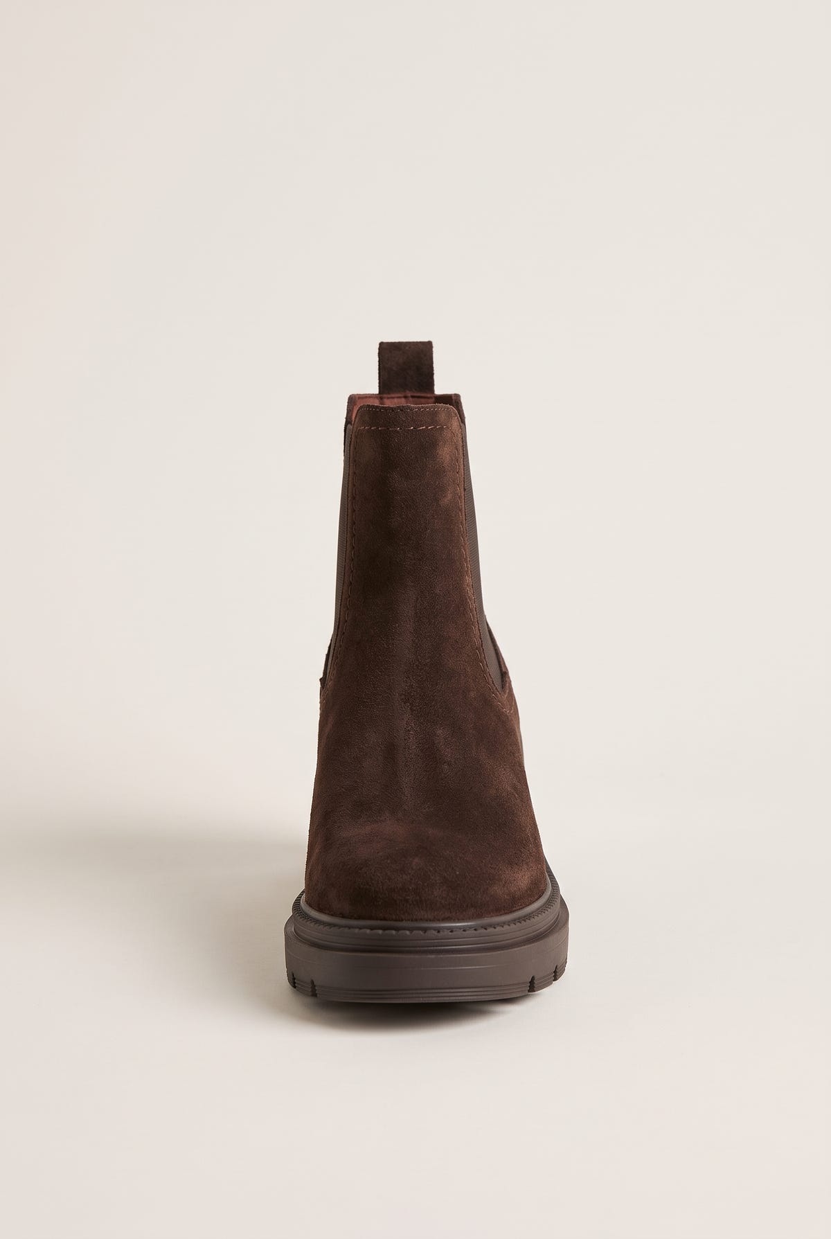 Chelsea Ankle Boots Block Heel - Brown Suede