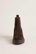 Chelsea Ankle Boots Block Heel - Brown Suede