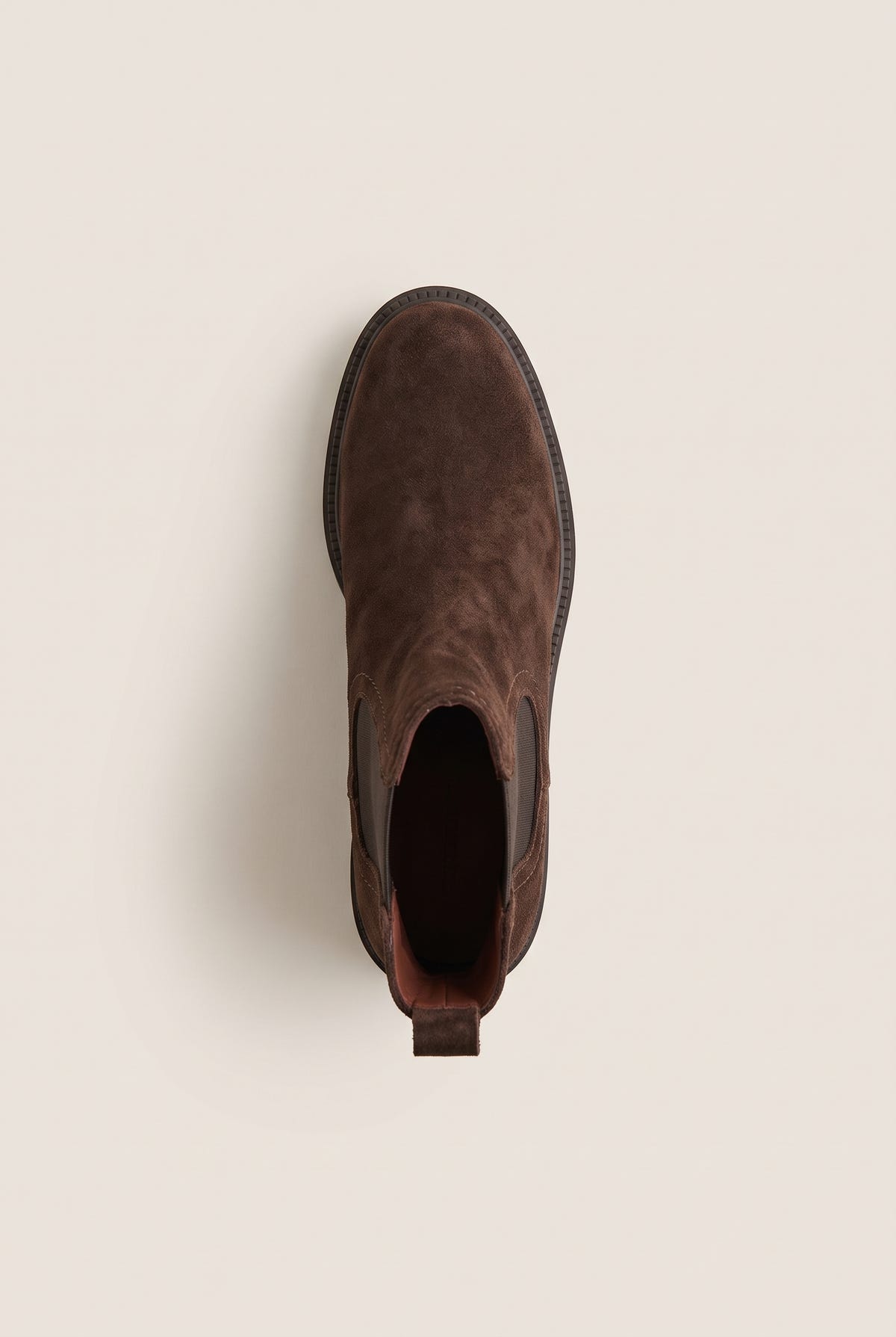 Chelsea Ankle Boots Block Heel - Brown Suede