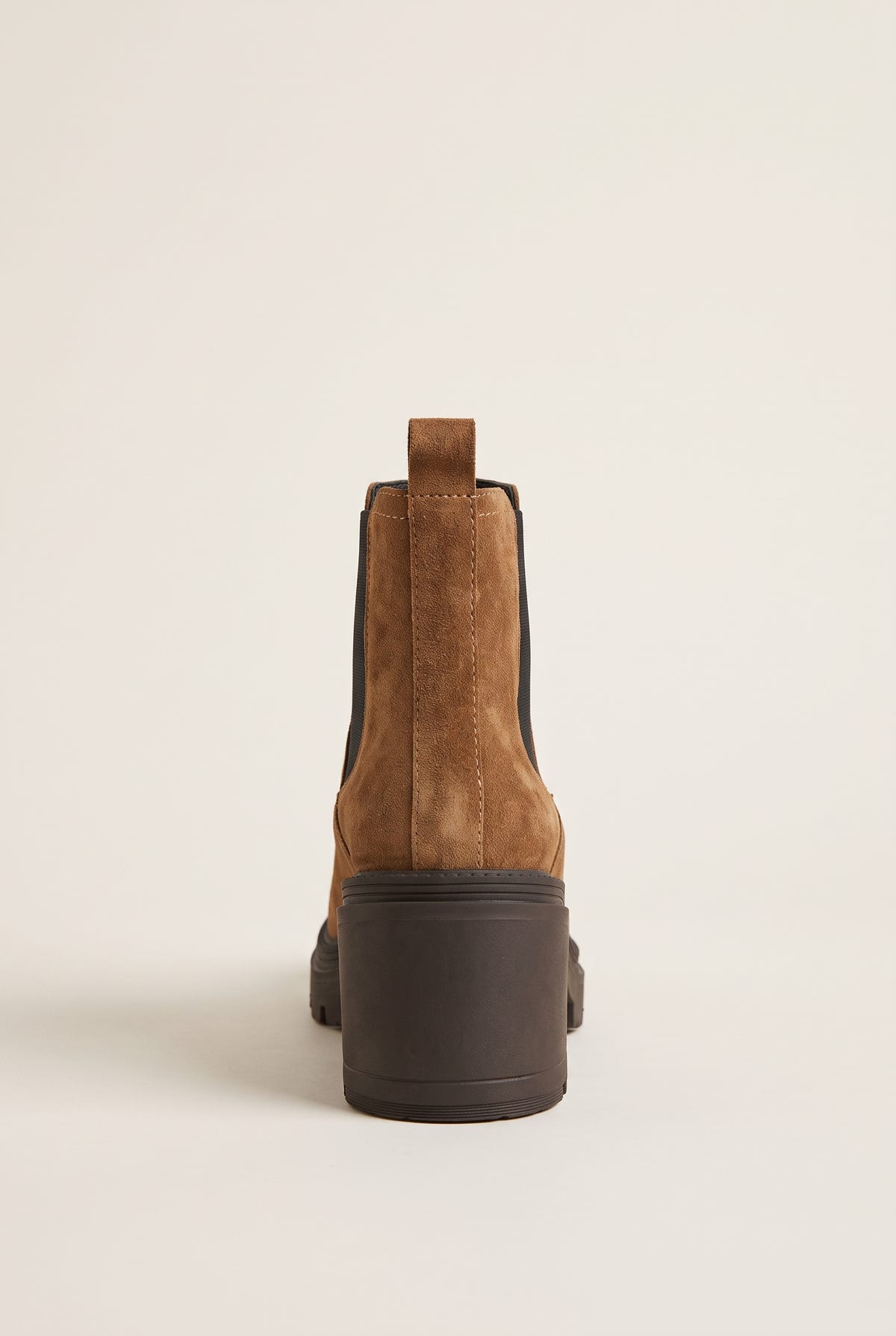 Chelsea Ankle Boots Block Heel - Taupe Suede