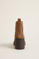 Chelsea Ankle Boots Block Heel - Taupe Suede