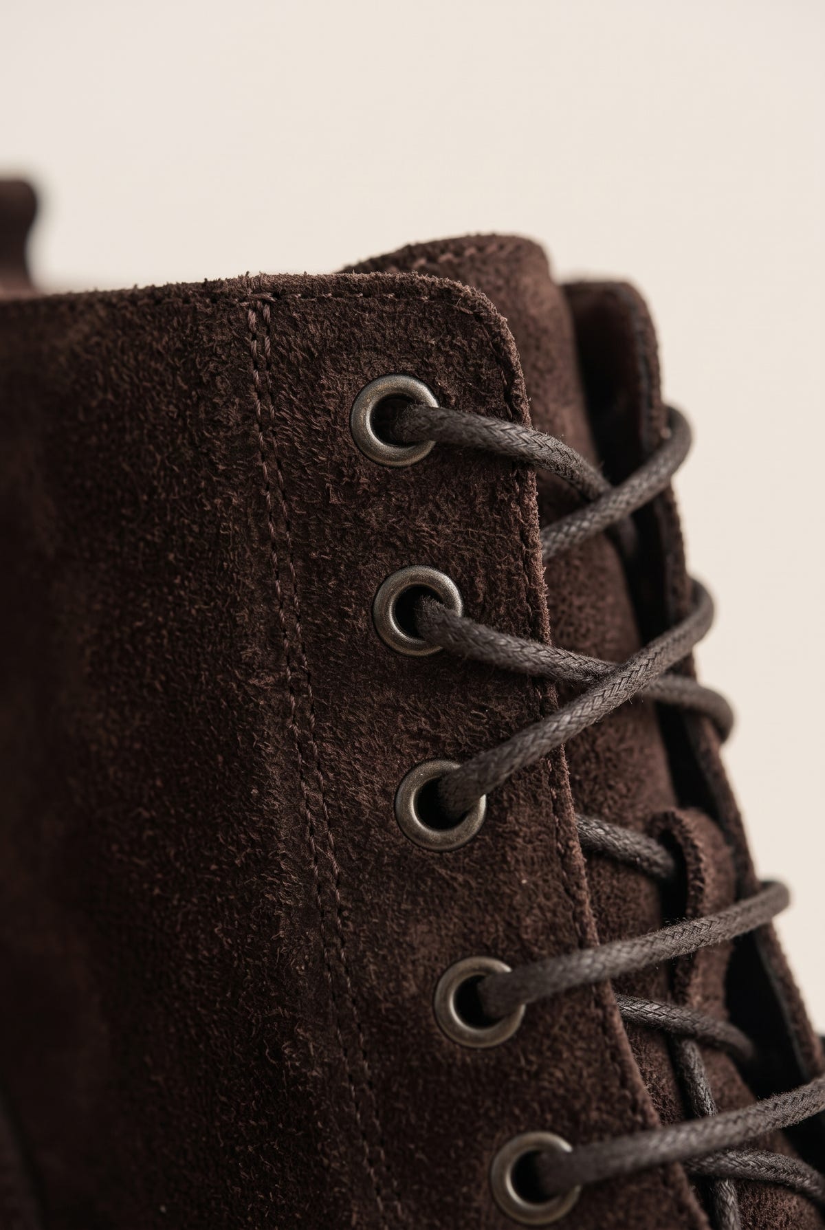 Lace Up Ankle Boots Block Heel - Brown Suede
