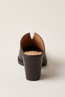 Block Heel Mules Pointed Toe - Brown Matte