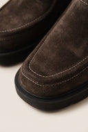 Platform Clogs Block Heel - Brown Suede