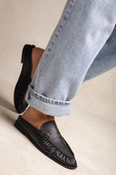 Φλατ Mules Penny Loafer - Μαύρο Ματ