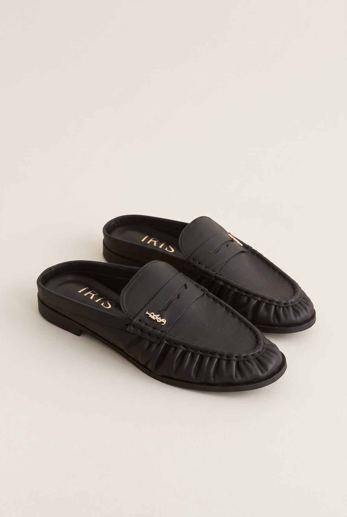 Φλατ Mules Penny Loafer - Μαύρο Ματ