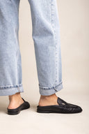 Flat Mules Penny Loafer - Black Matte