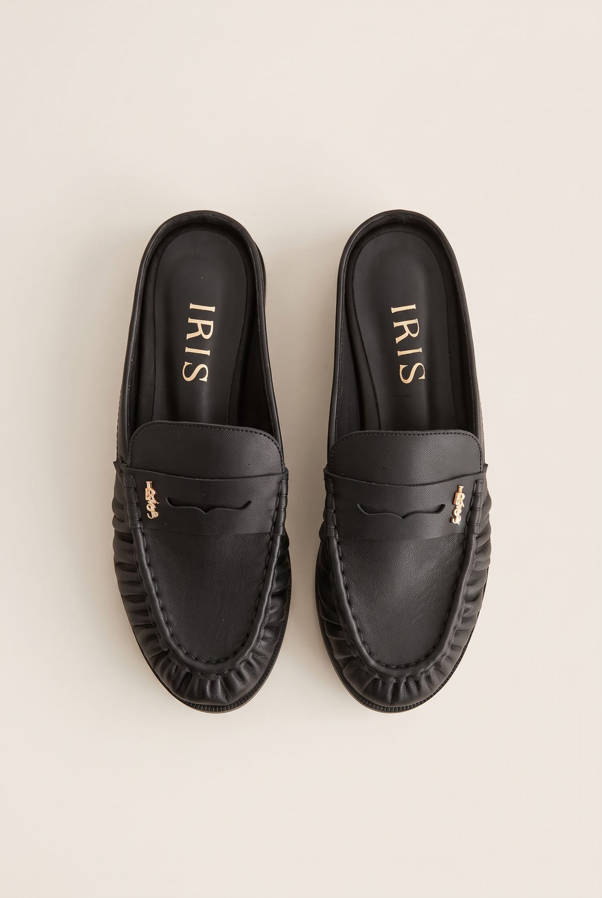 Φλατ Mules Penny Loafer - Μαύρο Ματ