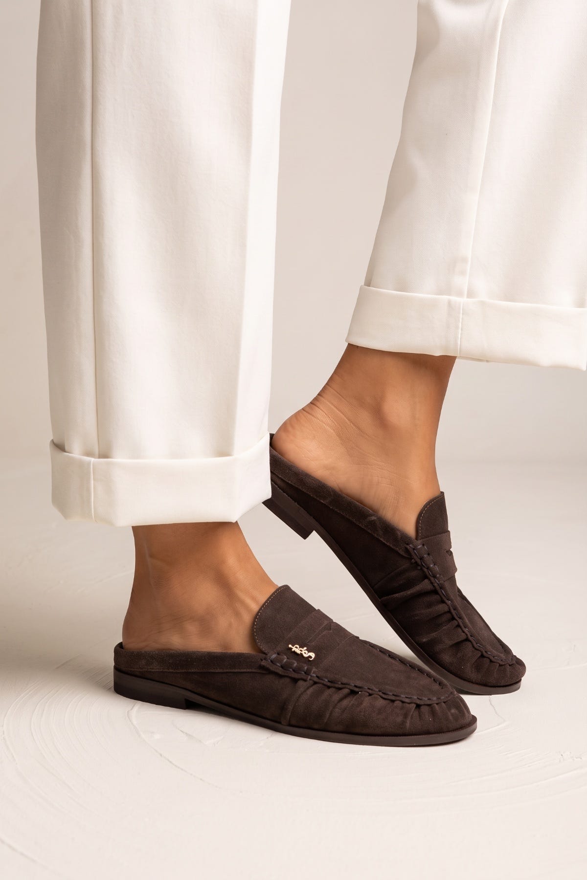 Mules Penny Loafer - Brown Suede