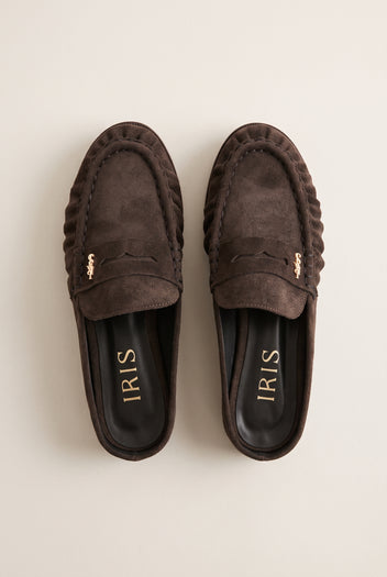 Mules Penny Loafer - Brown Suede