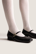 Mary Jane Flats Square Toe - Black Matte