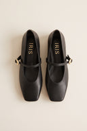 Mary Jane Flats Square Toe - Black Matte