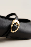Mary Jane Flats Square Toe - Black Matte