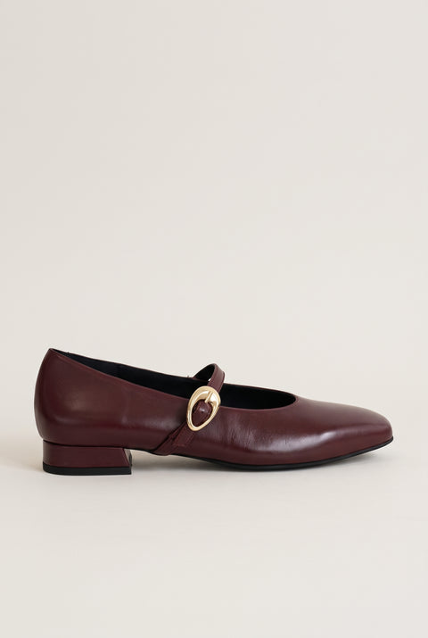 Mary Jane Flats Square Toe - Bordeaux Matte