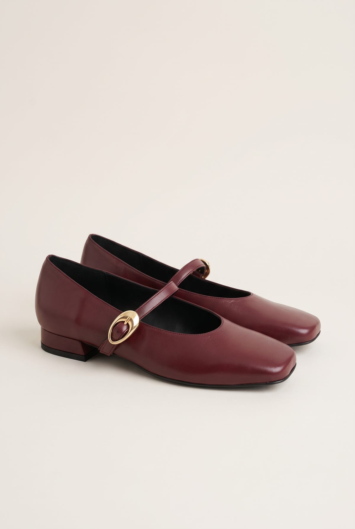 Mary Jane Flats Square Toe - Bordeaux Matte